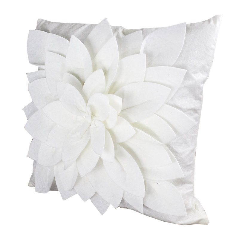 Sara's Garden Polyester Throw Square Pillow Cover, Ivory