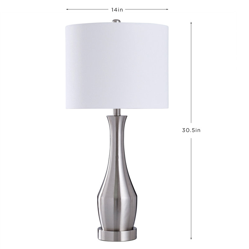 Olympia 32" Steel Table Lamp, Brushed Steel