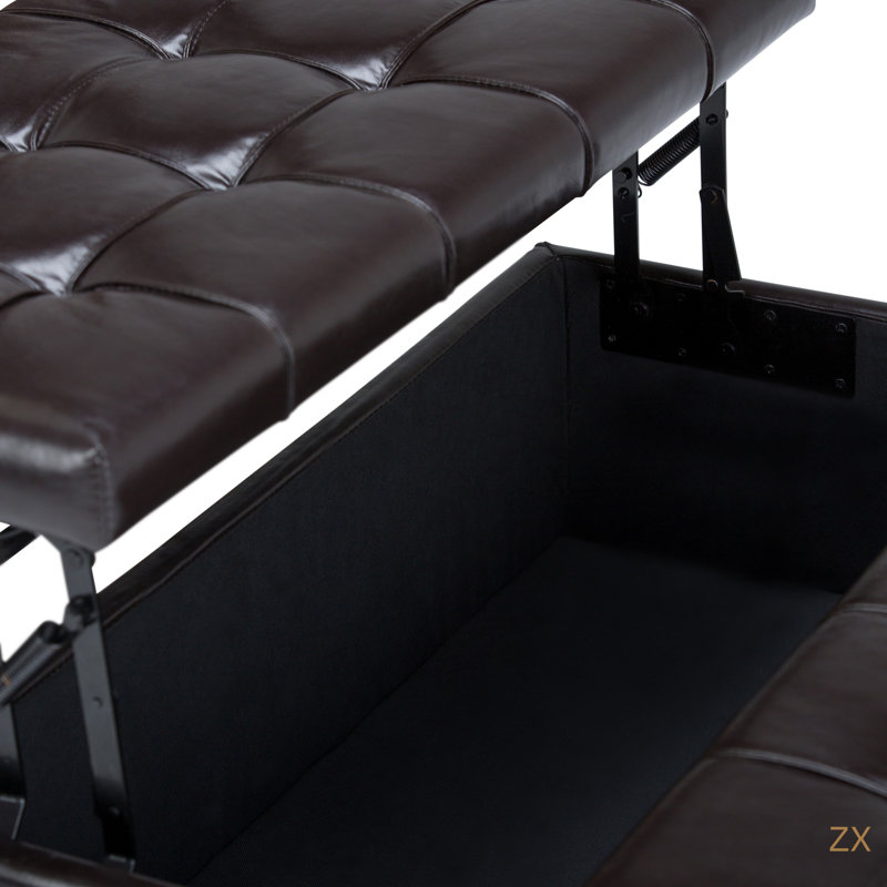 Harrison -  Table Storage Ottoman   For Bedroom, Living Room And Entryway, Dark Brown