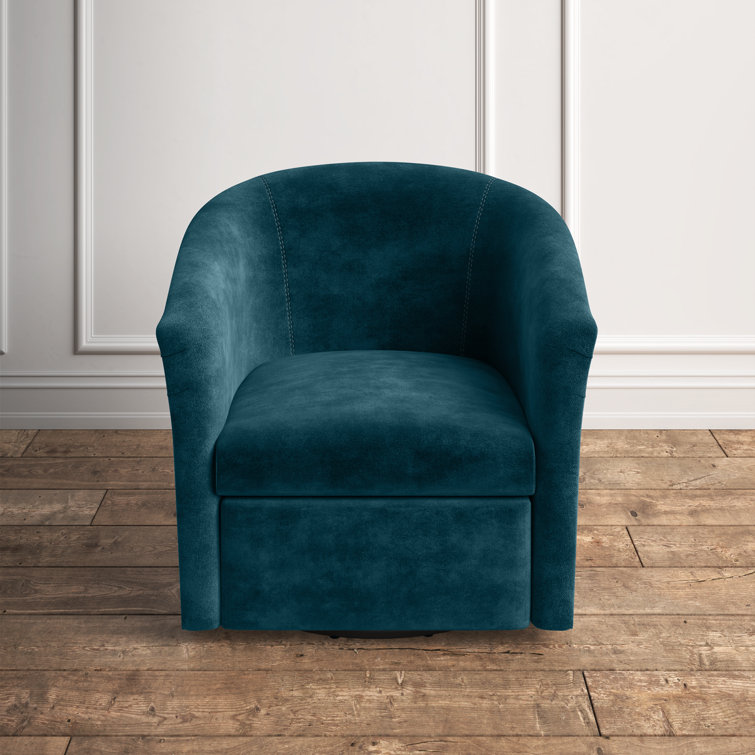 Keilani 36.5 Wide Swivel Barrel Chair Kelly Clarkson Home Body Fabric: Mineral Blue Floral Performance