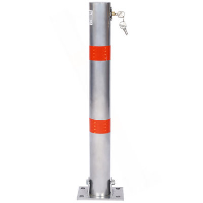 Parking Bollard,Pole Barrier With Lock ,Car Parking Protection Posts,Home Garage Street Decor ,Parking Barrier Round Gray