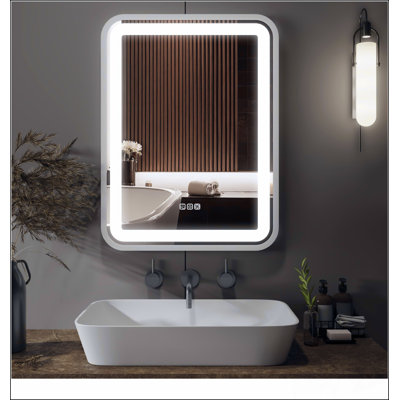 Smart LED Bathroom Vanity Mirror with Dimmable 3 Colors, Anti-Fog, and Memory Function for Over Sink Use