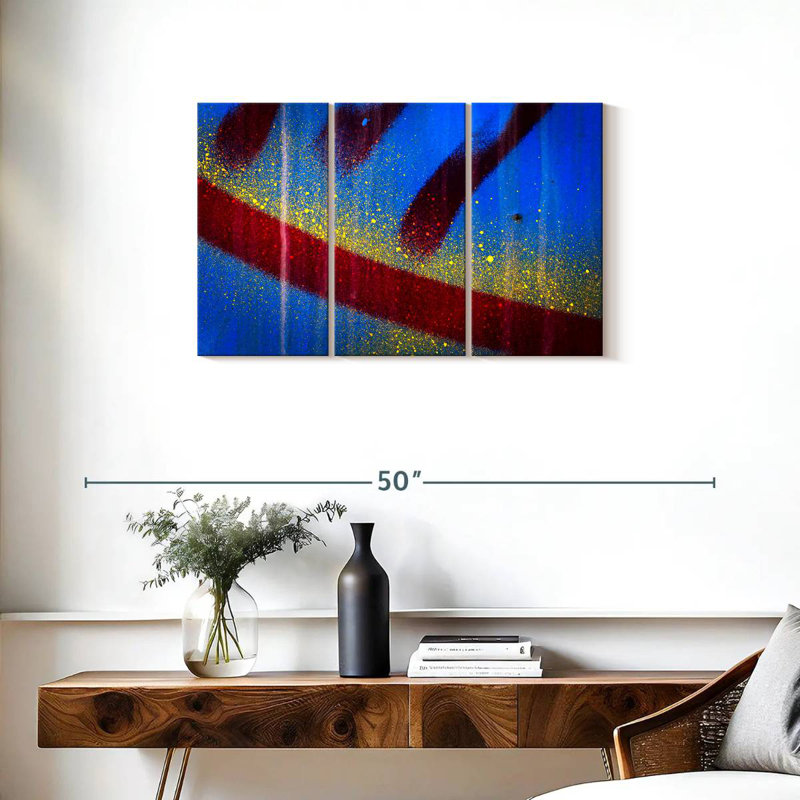 Avery Splashed Blue Abstract I, 20" H x 33" W