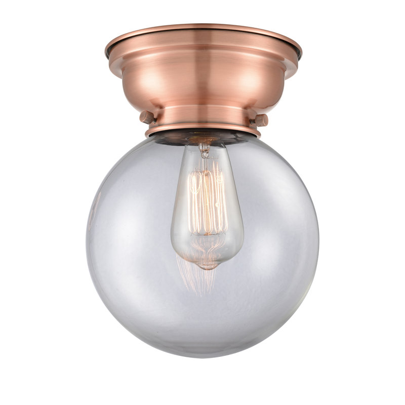 Plafonnier encastré 8 lumières Chippewa, Ampoule non incluse, Transparent, Cuivre antique