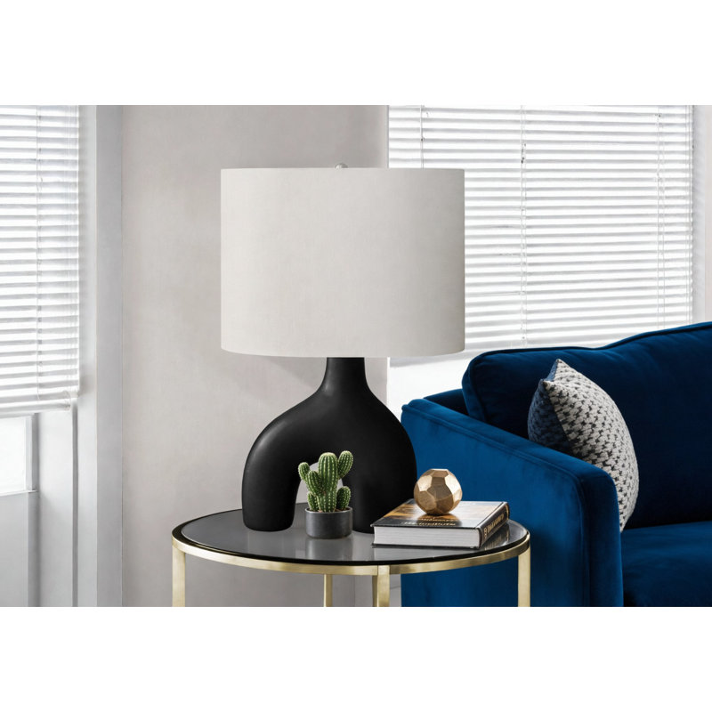 Lampe de table avec base en céramique pour chambre à coucher, salon, Black