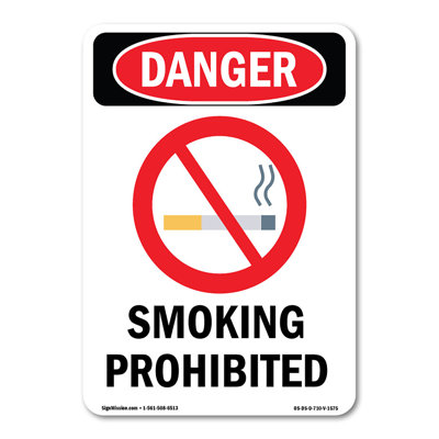 Smoking Prohibited Decal 14" X 10"
