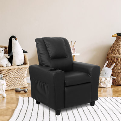 Abyade Kids Recliner with Wide Cup Holder,Toddler Recliner With Push-Back Design