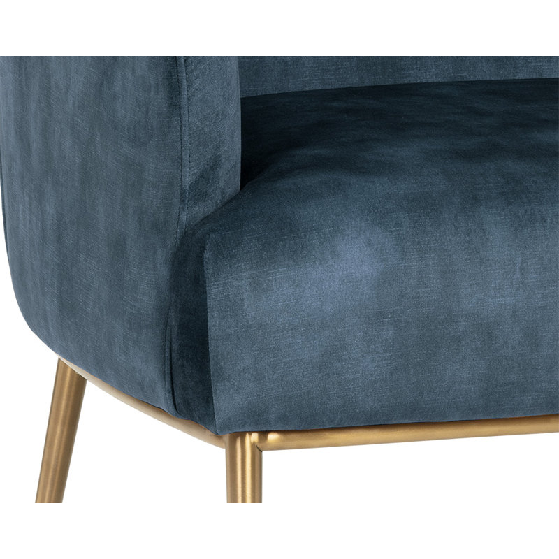 Cameron Lounge Chair, Blue Polyester