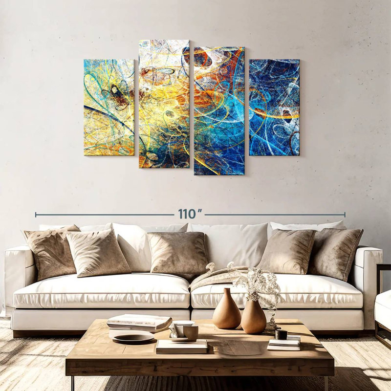 Avery Whimsical Dynamic Abstract, 48" H x 75" W