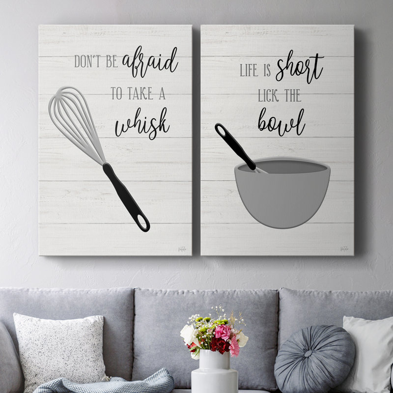 Take A Whisk - Toile tendue avec châssis de qualité supérieure - Prêt à être accroché, H 60 po x l 40 po