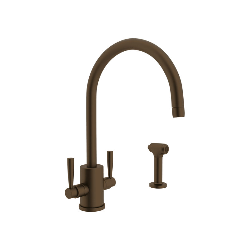 Holborn Two Handle Kitchen Faucet With Side Spray, English Bronze