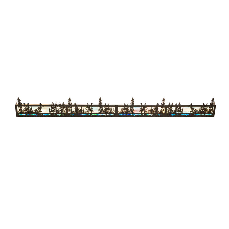 Éclairage de salle de bain 72 po, H 7 po x l 72 po x P 6,25 po, Transparent, Cuivre antique poli clair