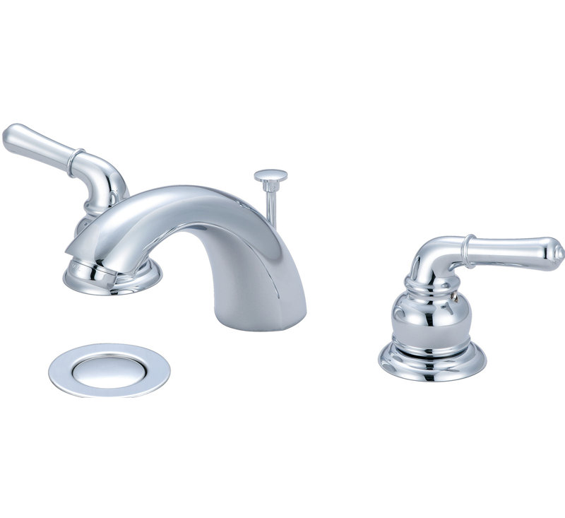 2-handle Bathroom Faucet with Drain Assembly, Chrome