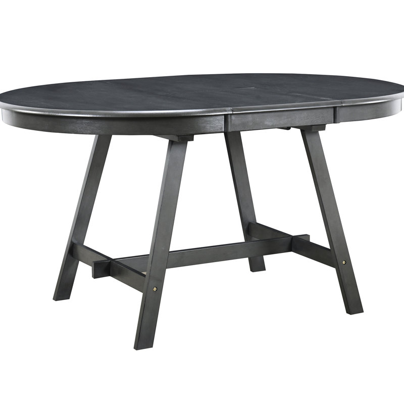 Table de salle à manger extensible de style moderne - gris, gris rond et robuste