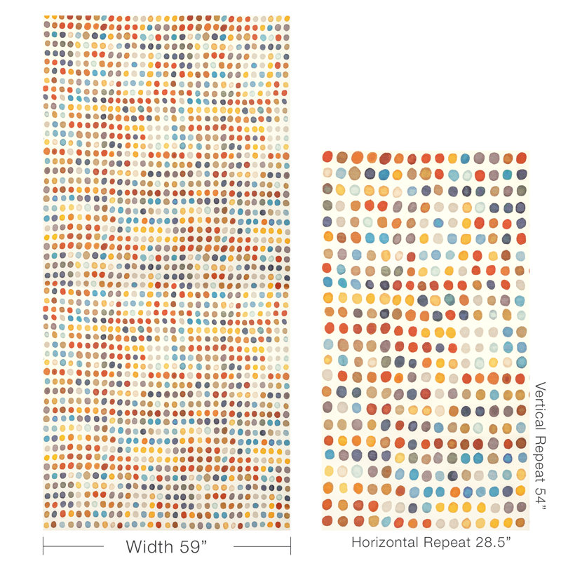 Rhapsody Twister Print Fabric, Sky/Tang
