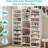 47.2" White 14-Tier Shoe  Storage Cabinet With 22 Open Cubbies, 46 Pairs Wide Entryway Shoe Organizer Cabinet