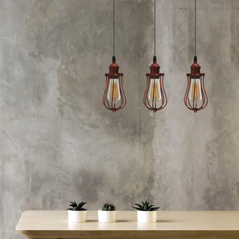 3 - Light Rustic Red Pendant