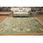 Tapis vert floral vert Art Déco 8 x 10