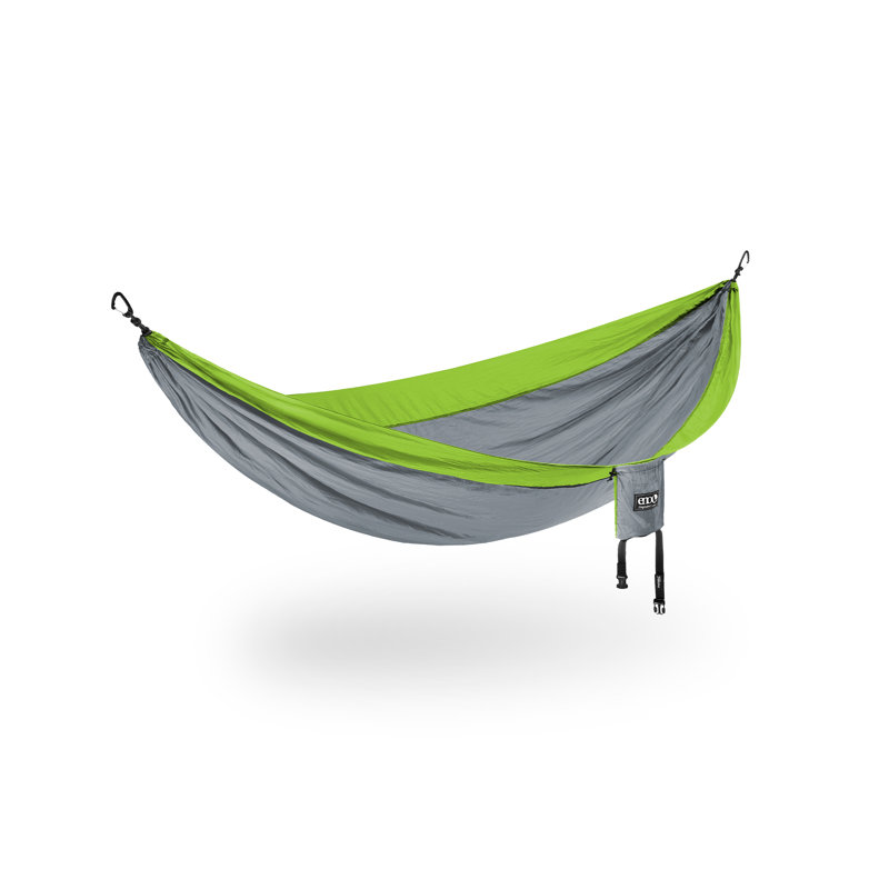 Camping Hammock, 33'' H x 66'' W x 114'' L, Gray/Chartreuse