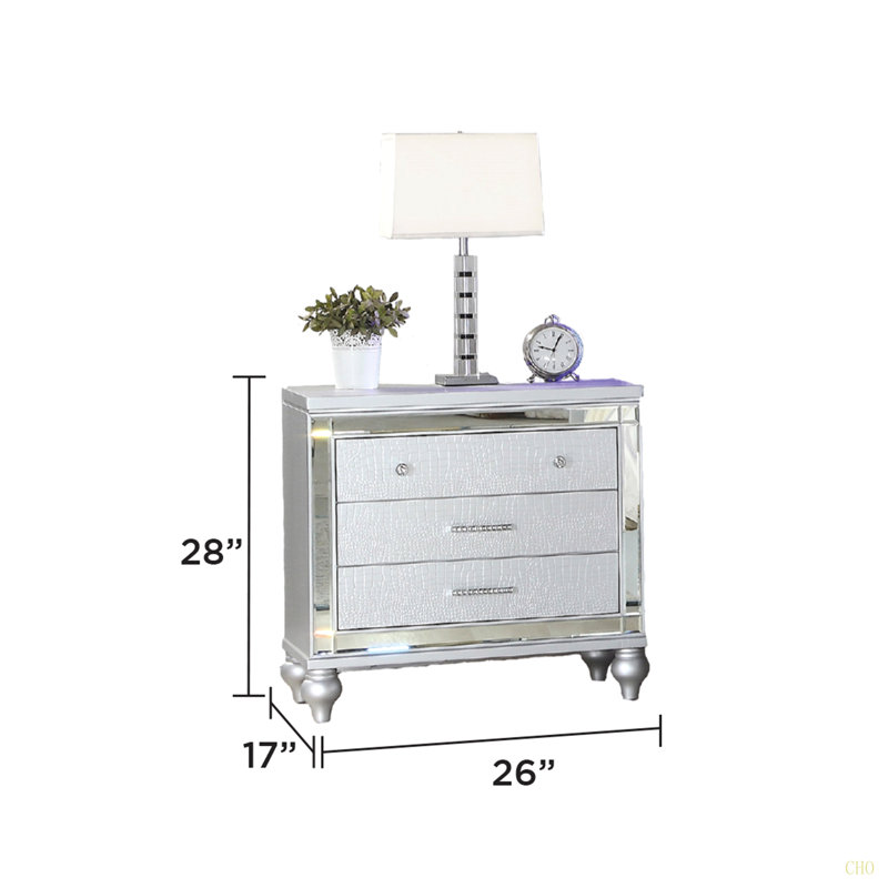 Table de chevet 3 tiroirs Sterling