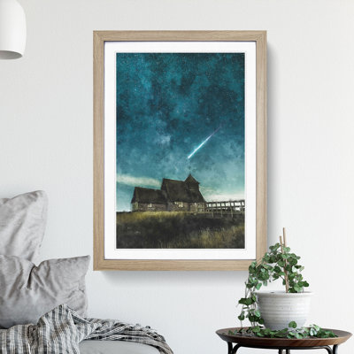 Commet Above a Farm - Picture Frame Graphic Art