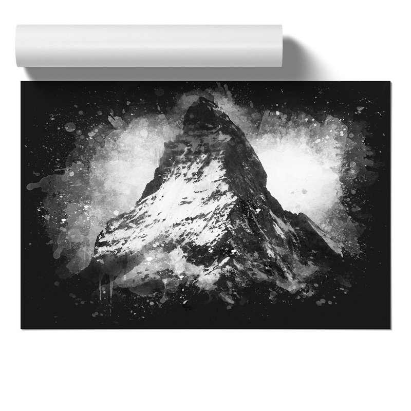 Matterhorn Mountain Paint Splash - Frameless Print, 59cm H x 84cm W x 0.1cm D