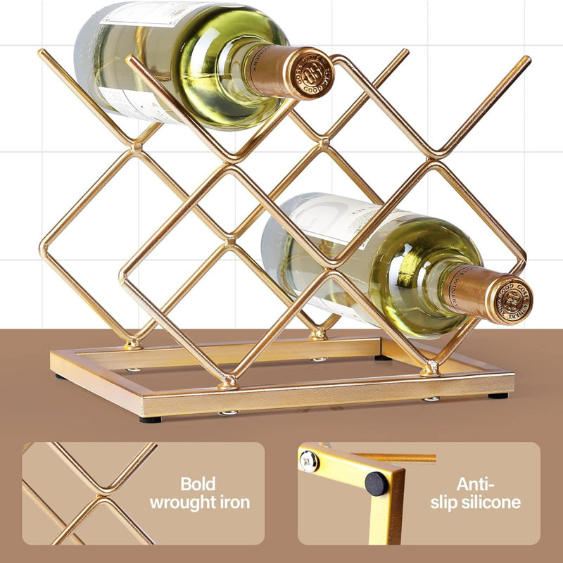 Adonys Tabletop Wine Bottle Rack Gold