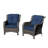 2-Person Polyethylene (PE) Wicker Outdoor Lounge Armchair with Cushions-330427033