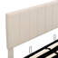 Lit de rangement hydraulique beige pour une chambre à coucher confortable avec plateforme rembourrée