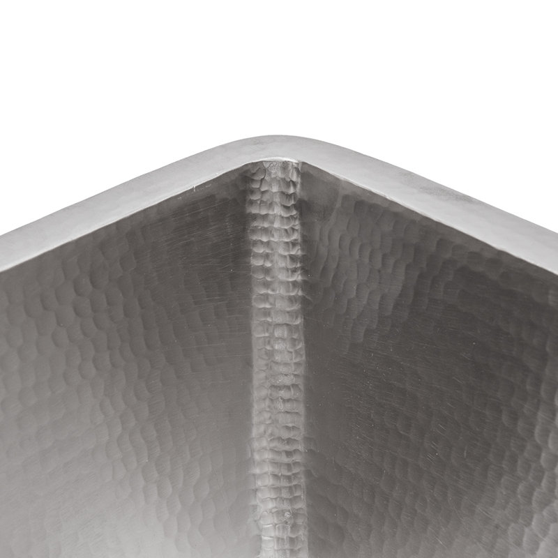17" Hammered Nickel-Plated Copper Square Bar Sink