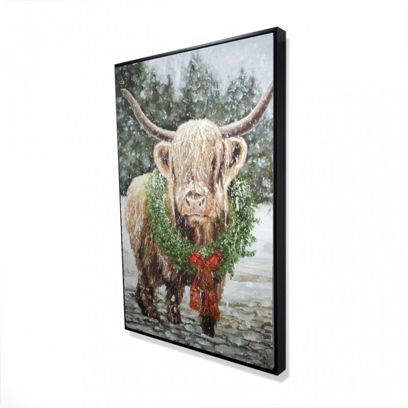 «Highland Christmas Cow» sur toile