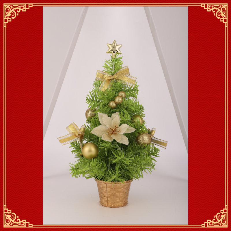 Mini arbre de Noël à DEL avec plateau de table de 17 po / 45 cm, décoration de Noël pour arbre de Noël, étoile de Noël, ornement en forme d'étoile de pin sans pile
