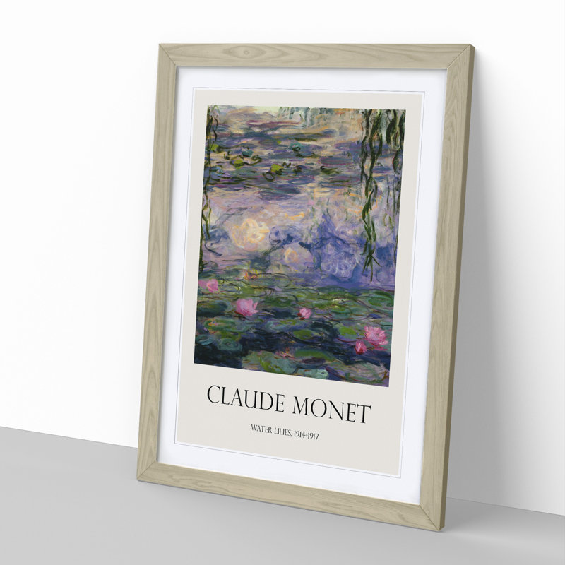 Water Lilies Lily Pond Vol.11 by Claude Monet - Picture Frame Art Prints, 65cm H x 48cm W x 2cm D, Oak Framed