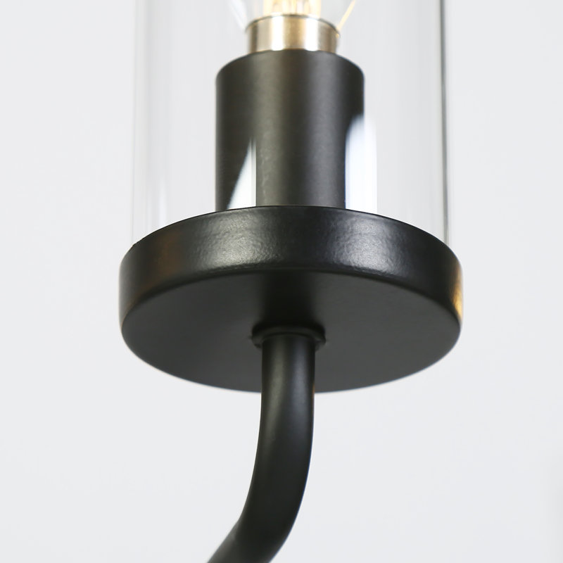 Grand lustre classique noir à intensité variable à 8 lumières l 31 po Arnita