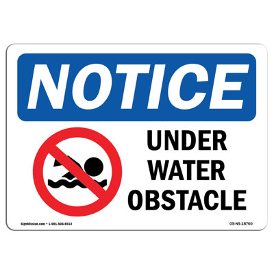 Osha avis - signe d'obstacle sous l'eau avec symbole