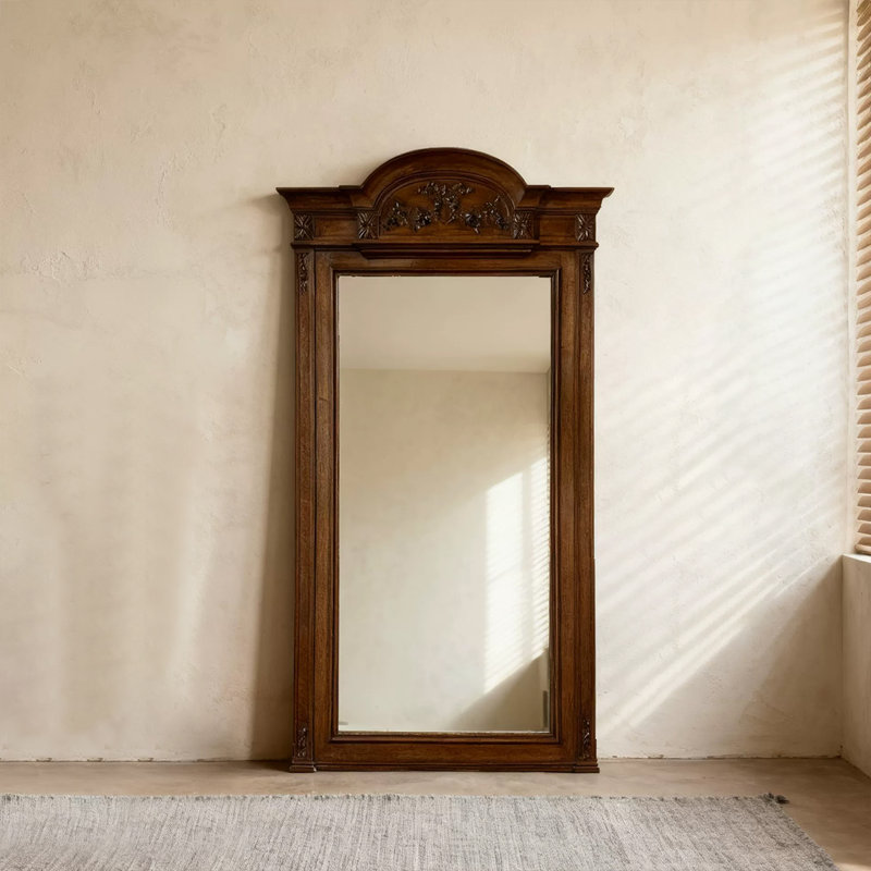 Miroir pleine grandeur en panneau de fibres à densité moyenne rétro américain, H 78,74 po x l 39,37 po