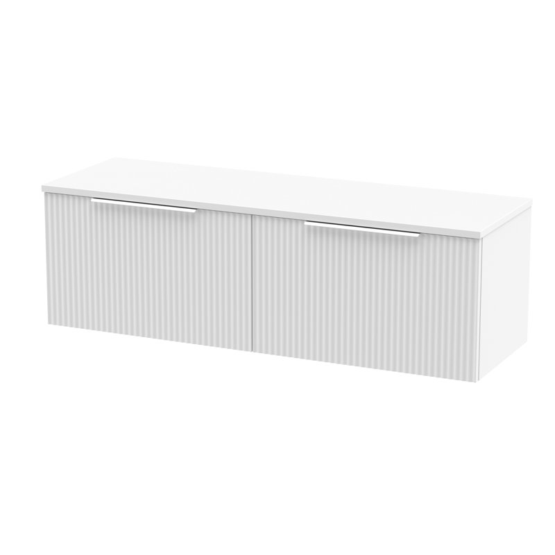 Fluted 120.5cm Single Bathroom Vanity Base Only, Satin White