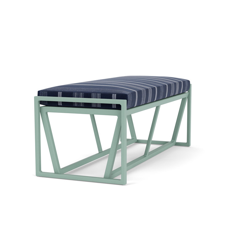 Summit Outdoor Dining Bench, Sea Glass, Consider Indigo