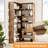 Corner Bookshelf, 6-Tier 71" Tall L-Shaped Wooden Bookcase with Baffles, Industrial Storage Display Shelf-745818173