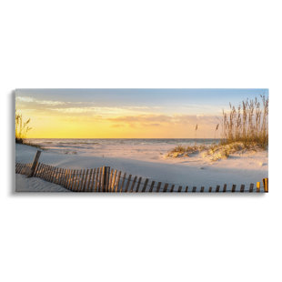 Designart Vivid Sunrise on Sandy Beach - Seascape Throw Pillow