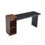 Table d'appoint de canapé moderne à deux tons - grain de bois noir et bois de noyer Grain de bois console d'entrée multifonctionnelle avec tablettes de rangement ouvertes à 2 niveaux pour le salon, le couloir, la chambre à coucher-131262210