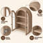 Armoire murale moderne de style ferme avec porte vitrée cintrée et étagère réglable, idéale pour salle de bain, buanderie et entrée.-650977131