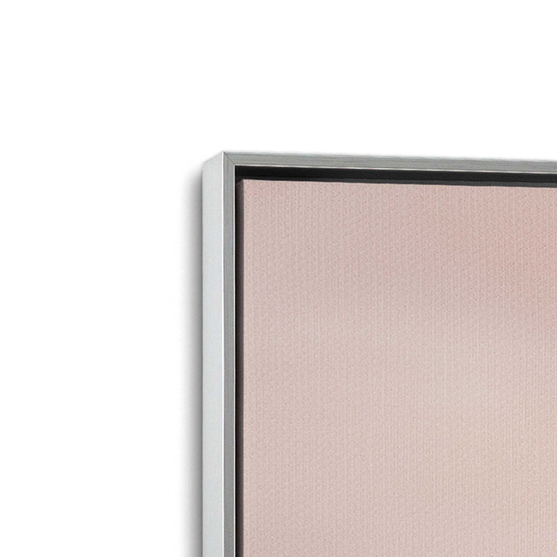«Peach Tranquility», ensemble de 3 toiles encadrées, Cadre flottant en chrome poli, H 30,75 po x l 62,25 po x P 1,75 po