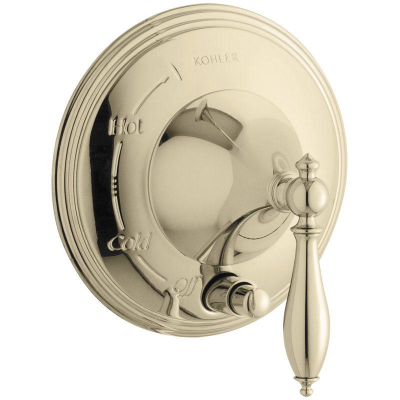 Garniture de robinet à pression équilibrée Finial® avec poignée levier et détails de finition polie, soupape non incluse