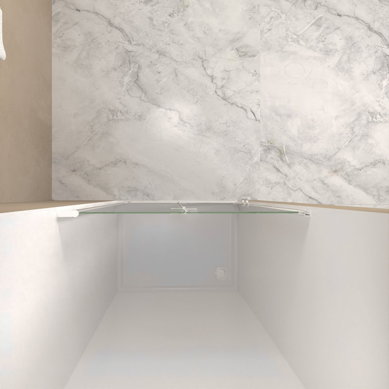 31-30"X 72" Bifold Shower Door, 1/4"(6Mm) Tempered Glass, Chrome Aluminum Frame, Explosion Proof Film, Chrome