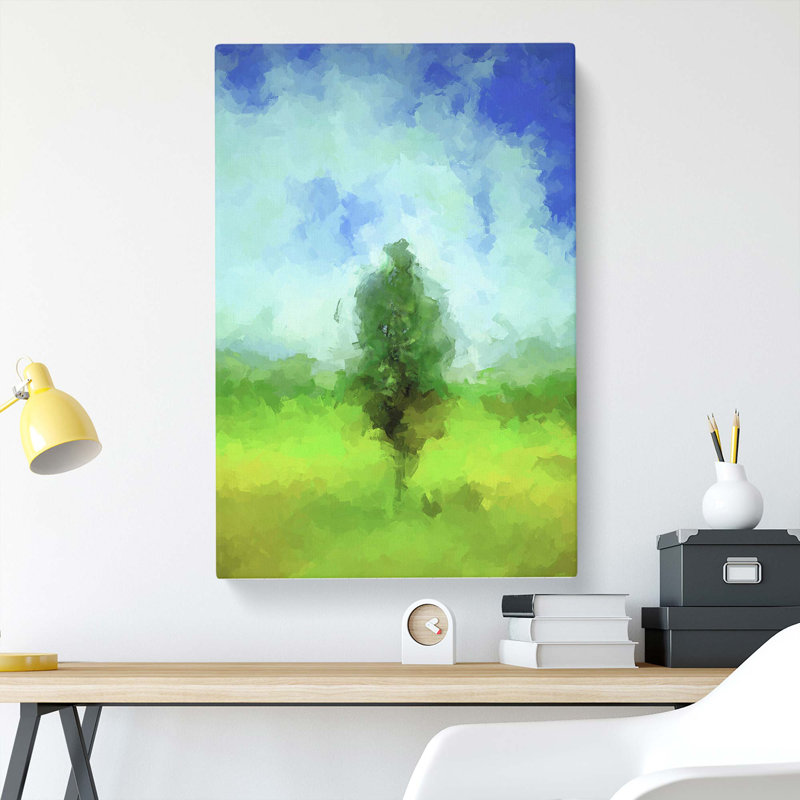 Isolated Tree in Abstract - Wrapped Canvas Painting Print, 50cm H x 35cm W x 3cm D