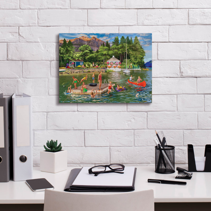 «Gazebo Lake» par Bigelow, illustrations sur toile, H 12 po x l 16 po x P 0,75 po