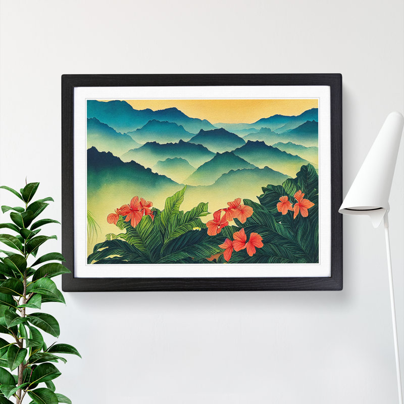 Amazing Mountains - Framed Print, 34cm H x 46cm W x 2cm D, Black Framed