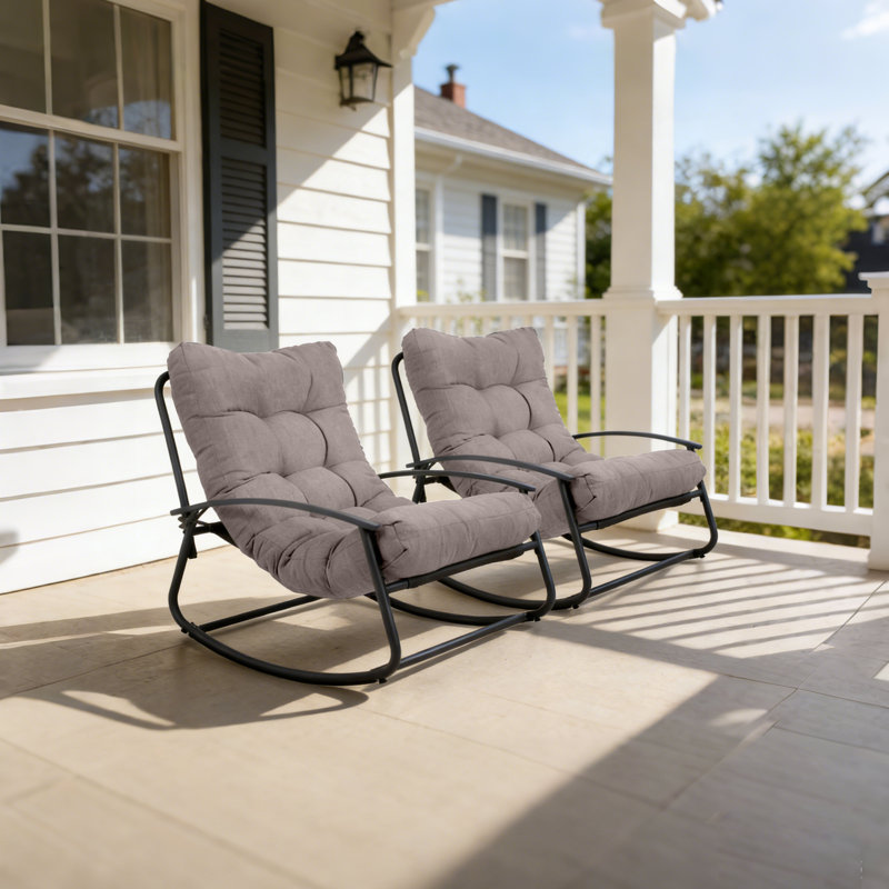 Chaise berçante d'extérieur en métal Ghiorghi, Brun