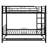 A Metal Bunk Bed With Twin Beds, Equipped With Built-In Shelves And Safety Rails-1558920218